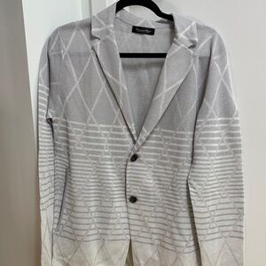 Kenneth Cole Light Gray Geometric Blazer